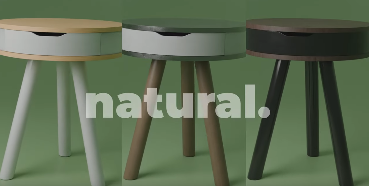Eine 3D-Visualisierung für einem Nachttisch. natural.